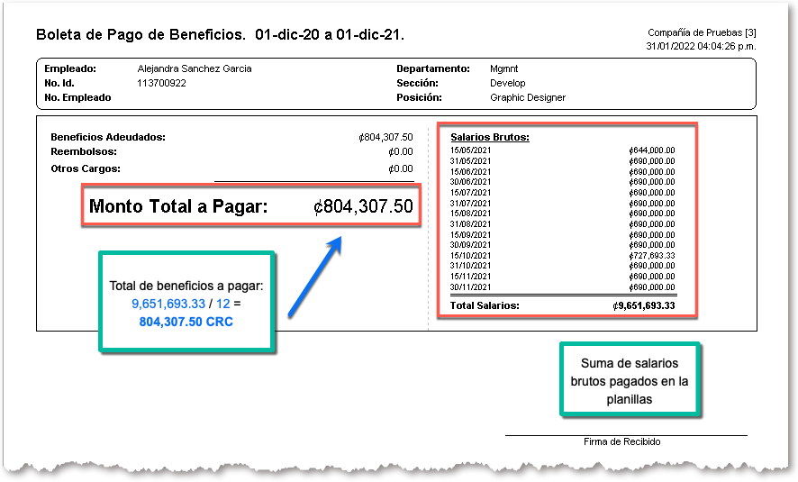 Cómo generar una planilla de beneficios FinanzaPro