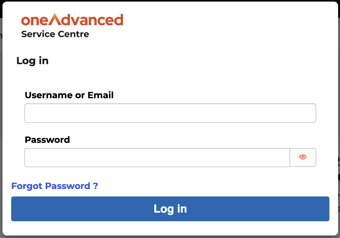 A screenshot of the login window.