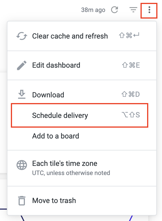 Scheduling report or dashboard delivery