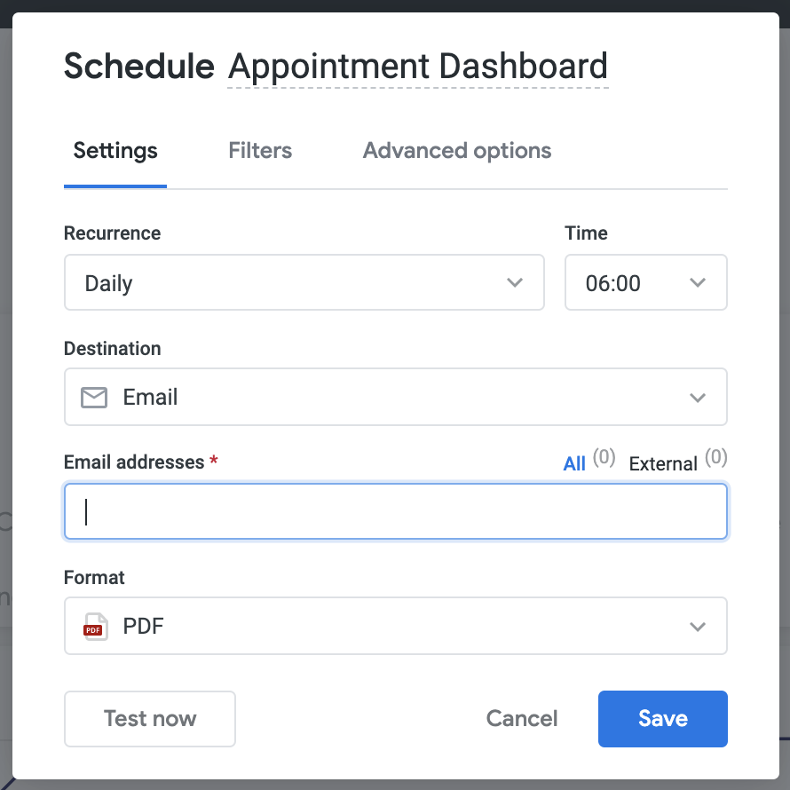 Selecting scheduling and delivery options