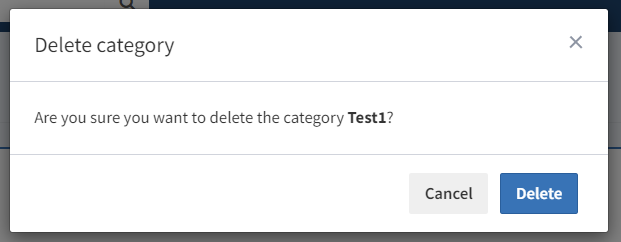 Deleting a category