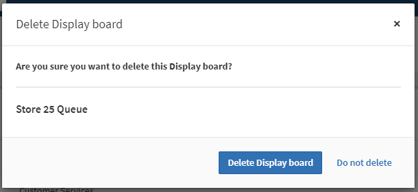 Deleting a display board