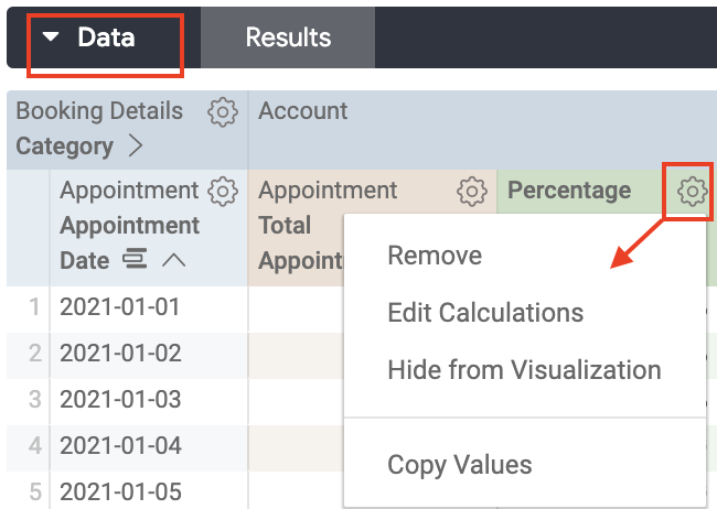 Editing Table Calculations