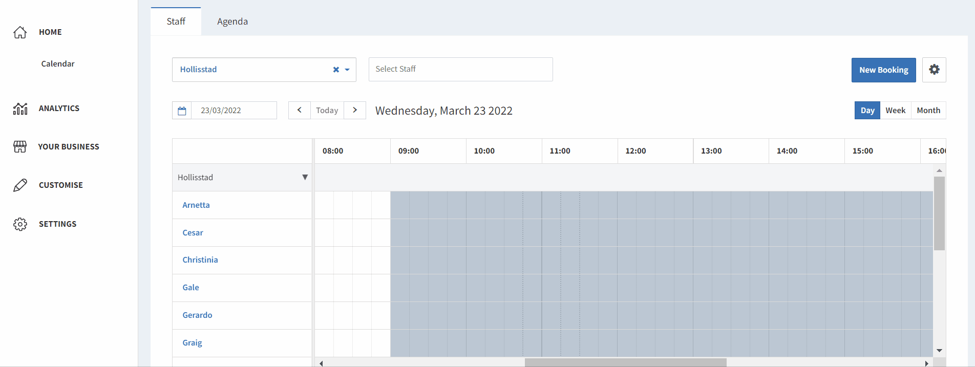 Changing groups on the calendar