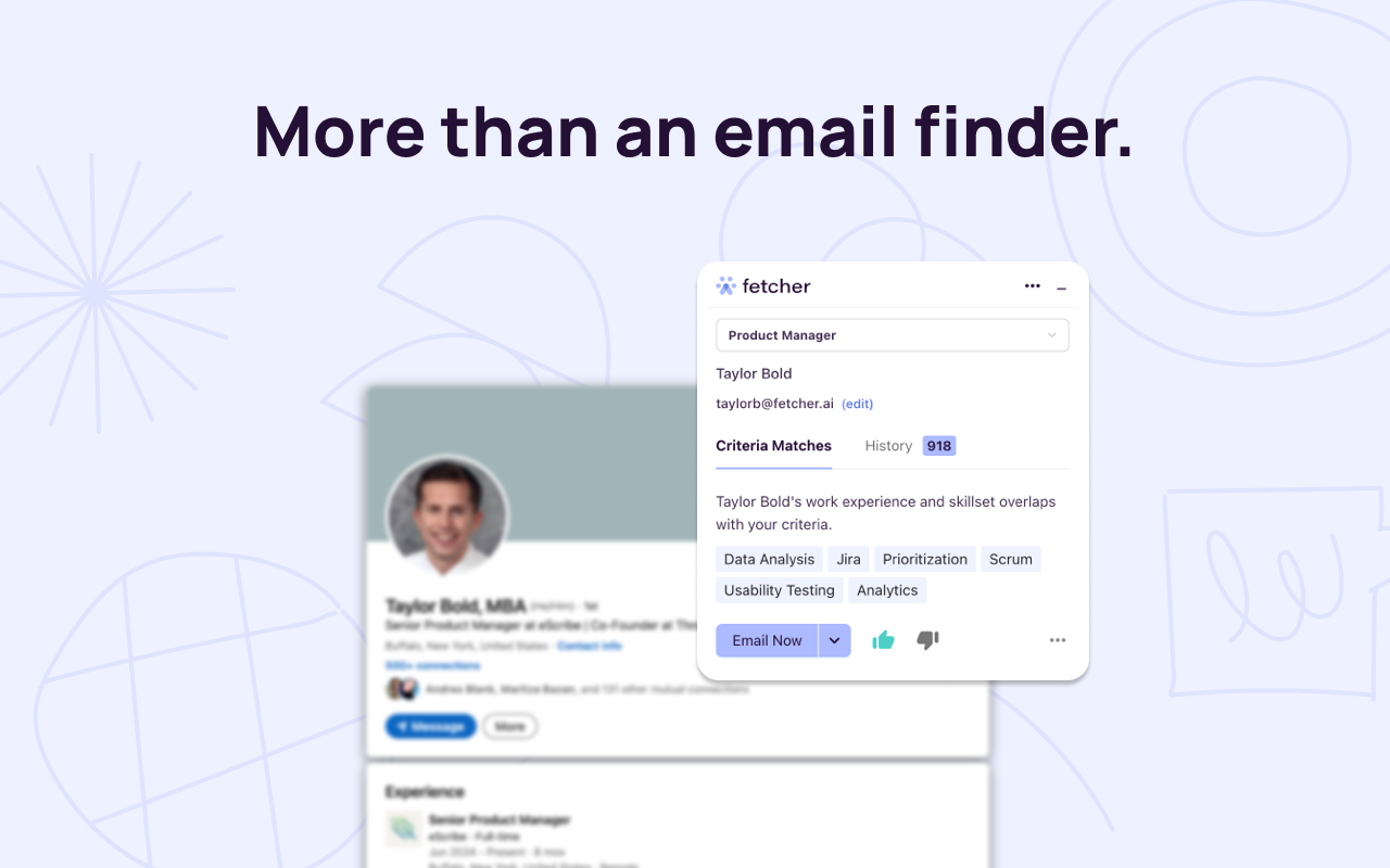 Our chrome extension is more than an email finder