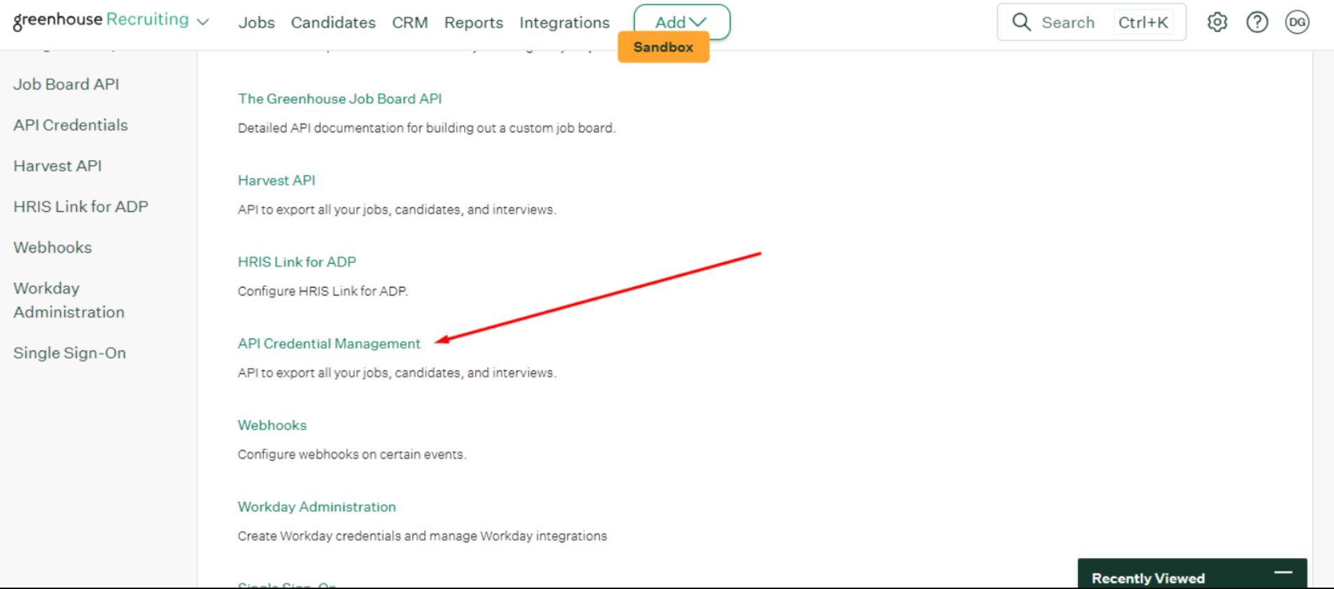 Api credencial managemnt