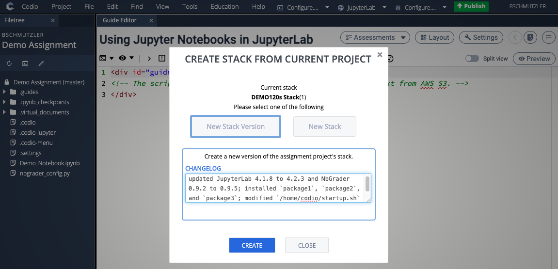 Create new version of your new stack