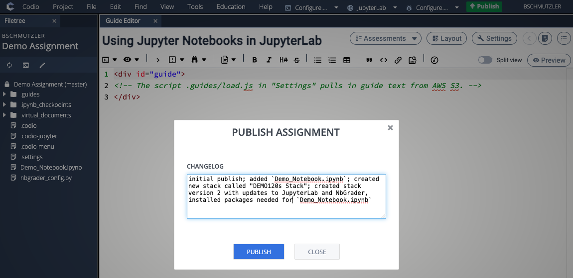 Publish your assignment with new stack version