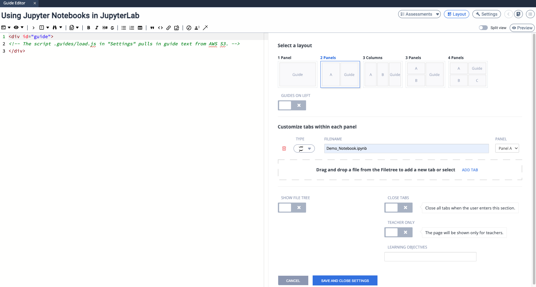 Add Jupyter Notebook file name to Jupyter Lab open tab in Guide Layout