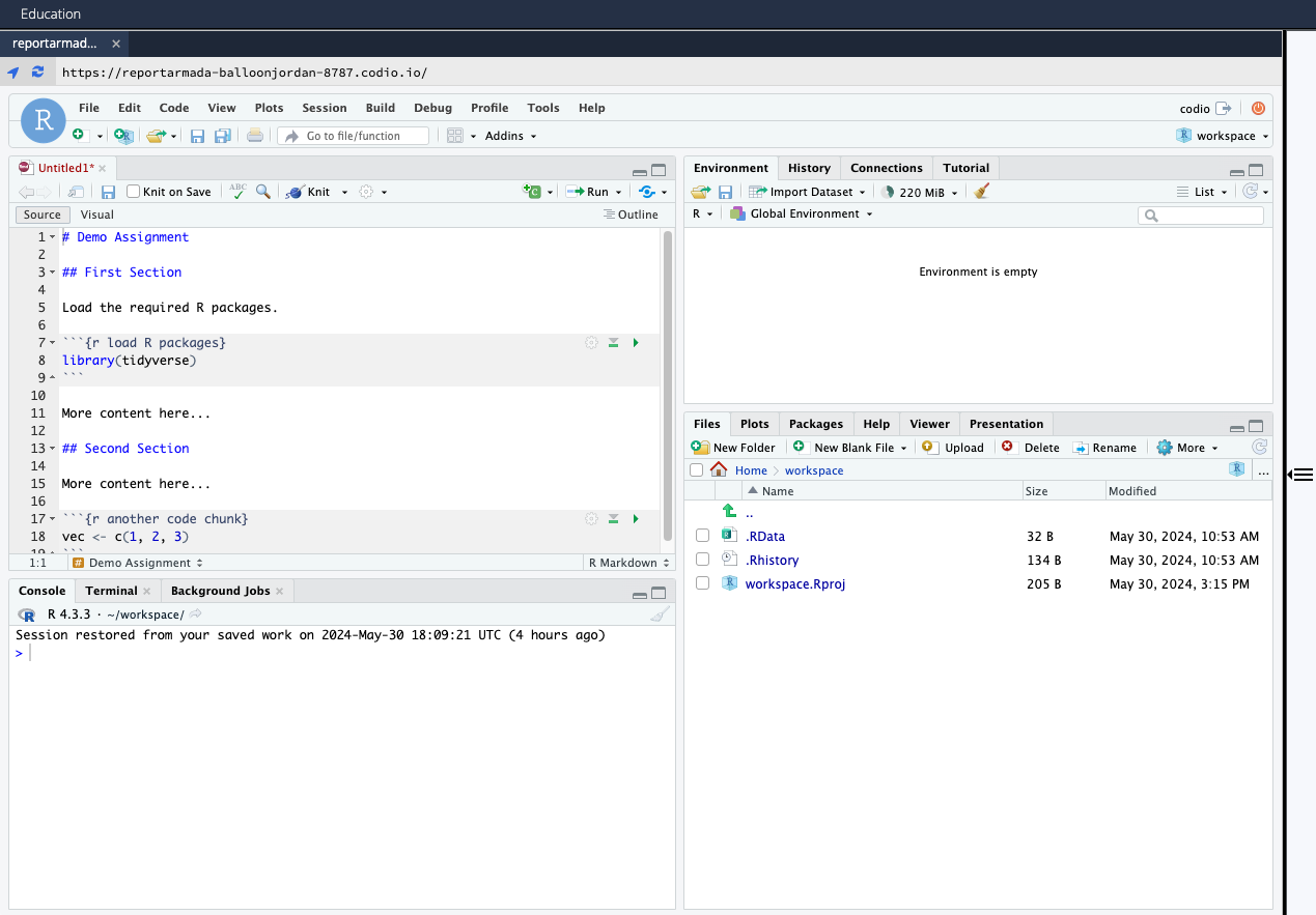 Copy and paste contents of your .Rmd file