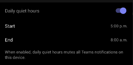 In this example, I want to stop getting calls at 5pm and start getting calls again starting at 8am the next day. You can change this setting to fit your working schedule