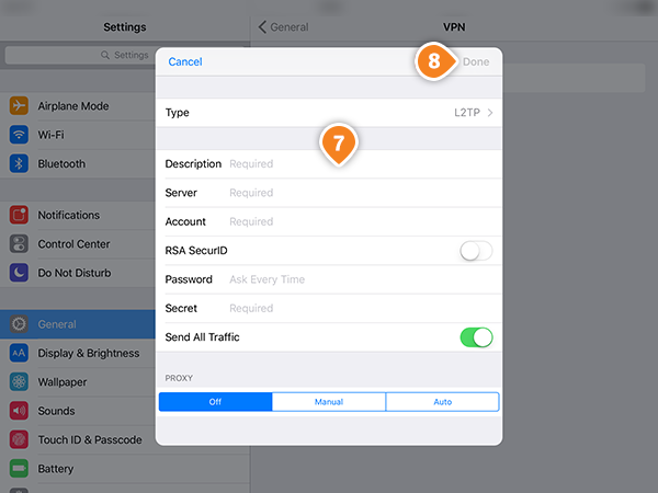 How to set up L2TP on iPad: Step 6