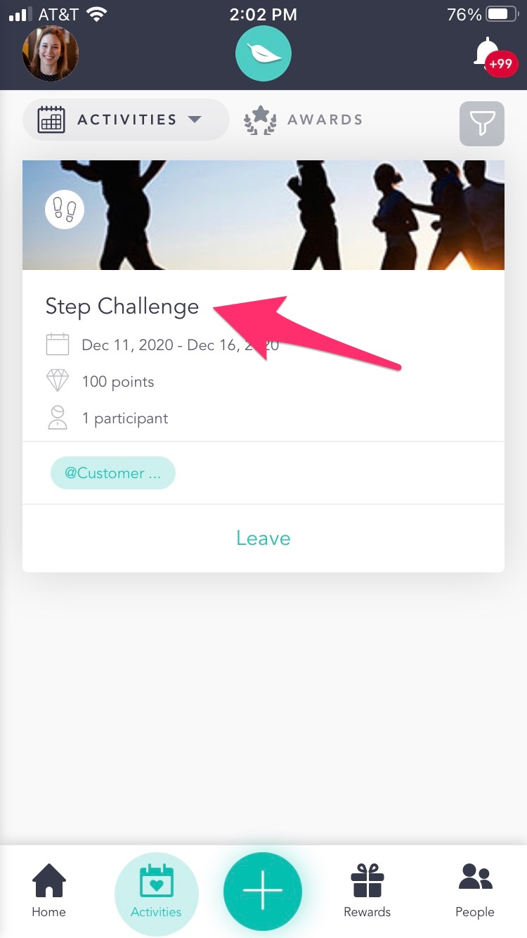 Cooleaf step challenge instructions
