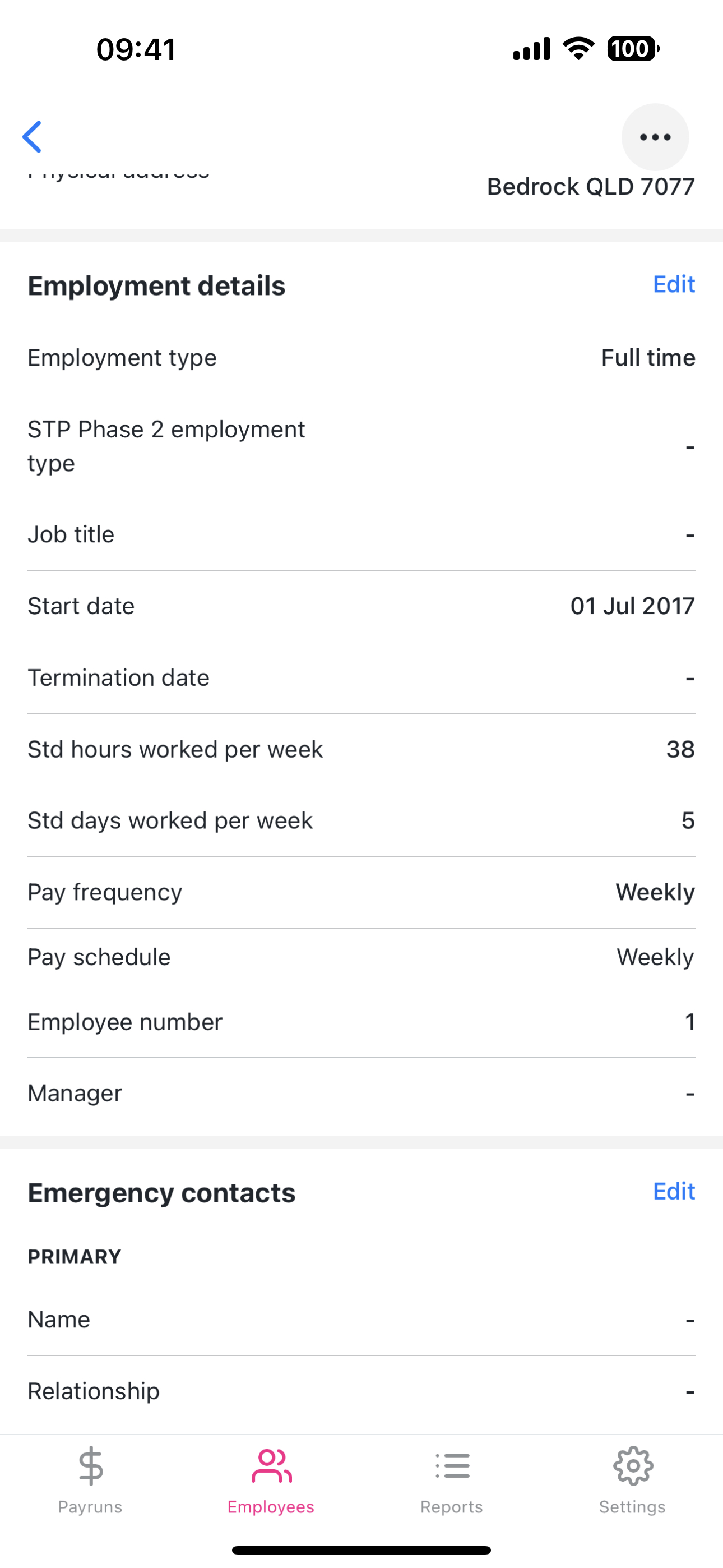 General | Employment Details