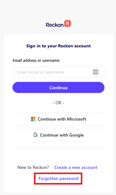 Sign in screen showing Forgotten password link.