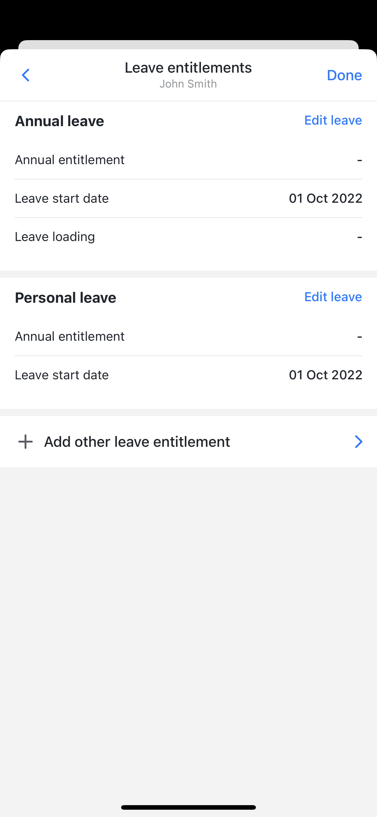 Leave entitlement