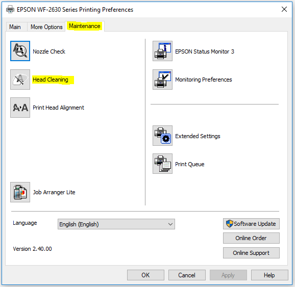 epson t60 head cleaning software download