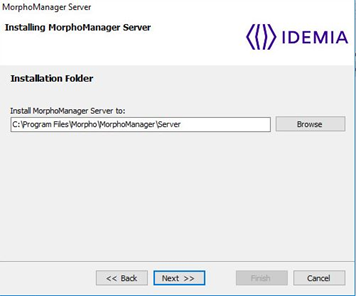 Installing the Morpho Manager Server Software for use with PremiSys ...