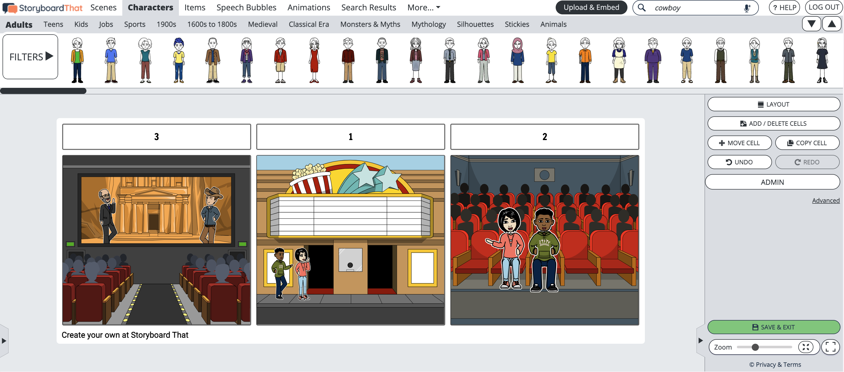 moving cells in storyboard software - before you have moved any cells