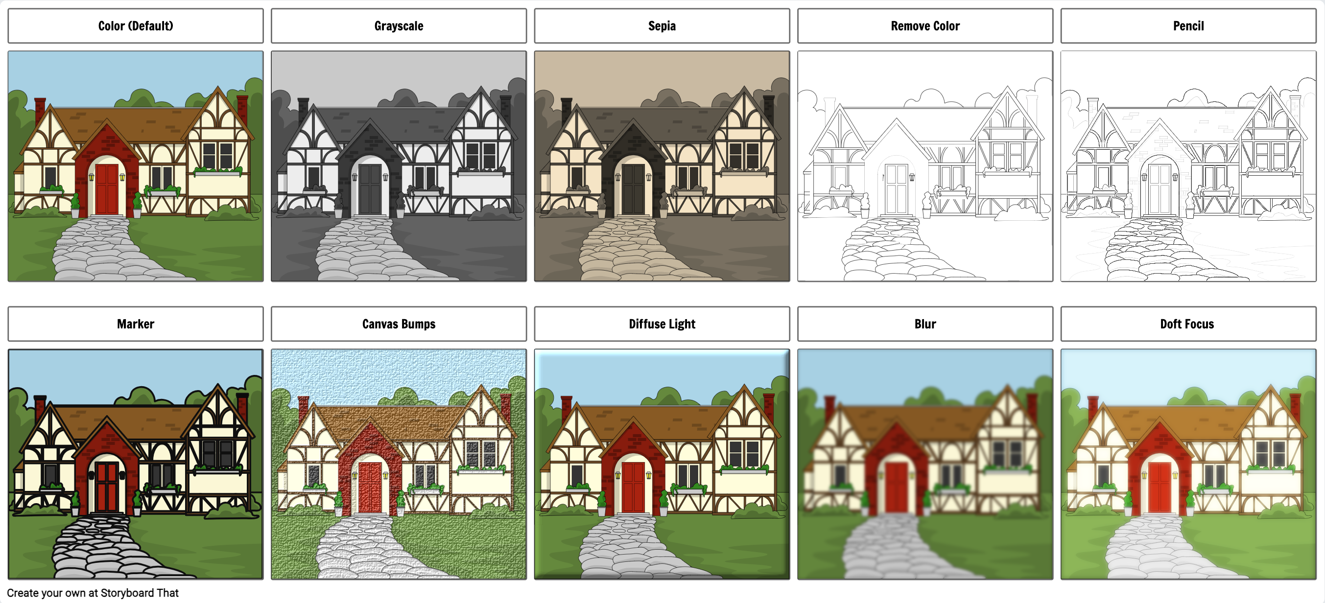 Using filters in storyboard software