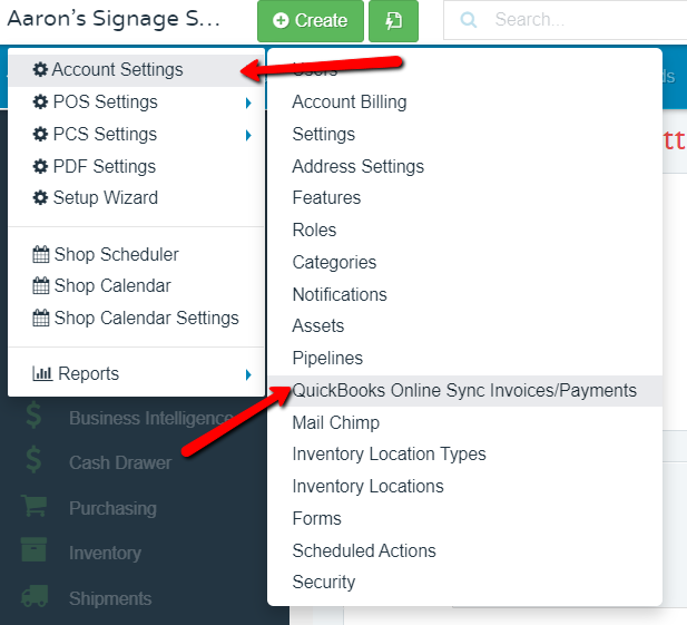 quickbooks company settings