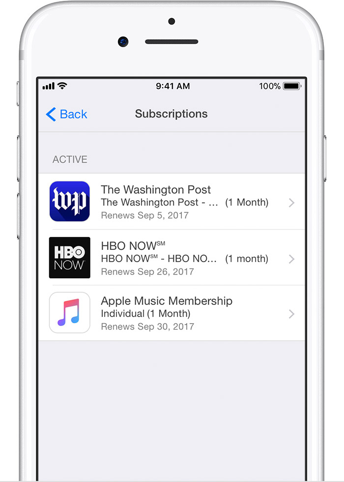 Where are subscriptions on iphone