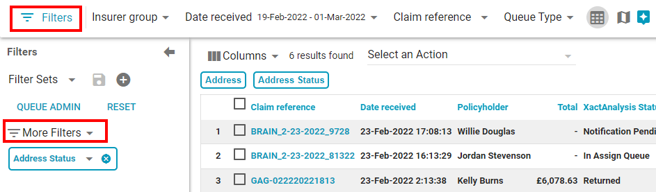 Apply filters to Search