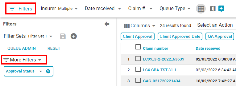 Apply filters to Search
