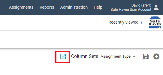 Enable or disable opening assignments in new browser tabs