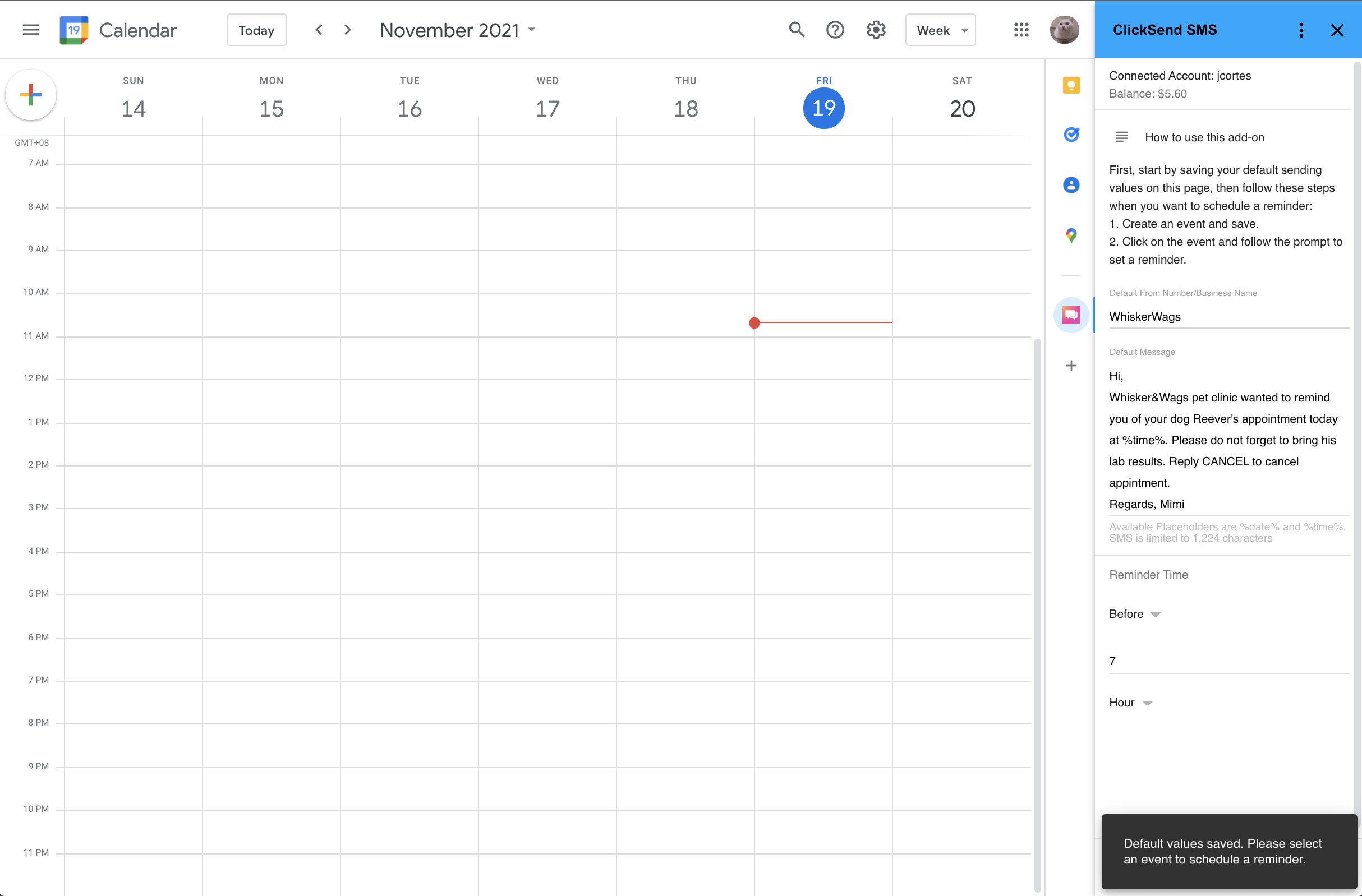 Send SMS With Google Calendar ClickSend Help Docs