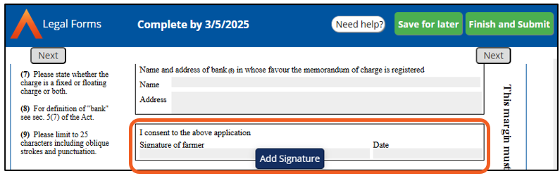 Client digital signature