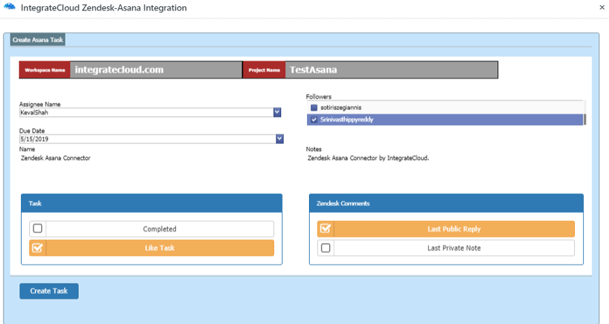 Zendesk Asana Connector