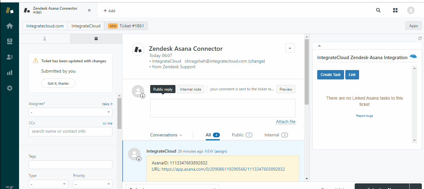 Asana Integration By IntegrateCloud App Integration with Zendesk Support