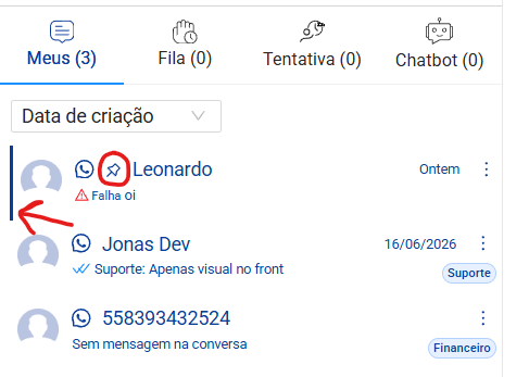Chamado fixado