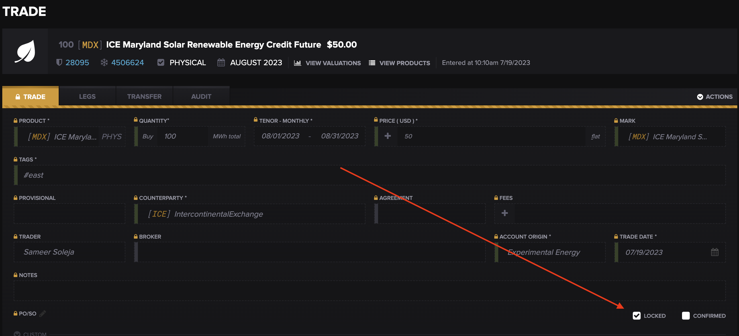 Unlocking a Single Trade