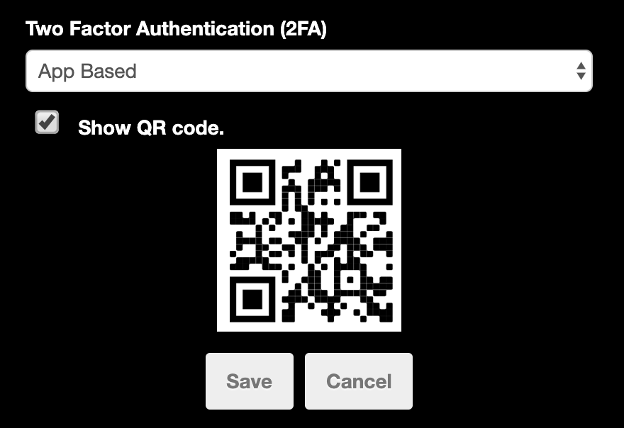 Example QR code for 2FA