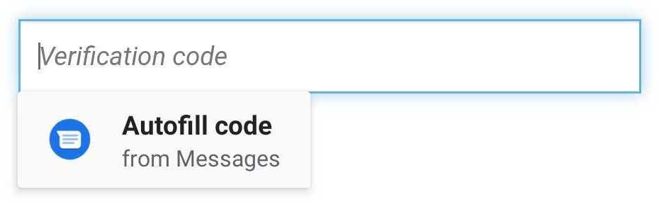 Example Android feature autofill code from messages