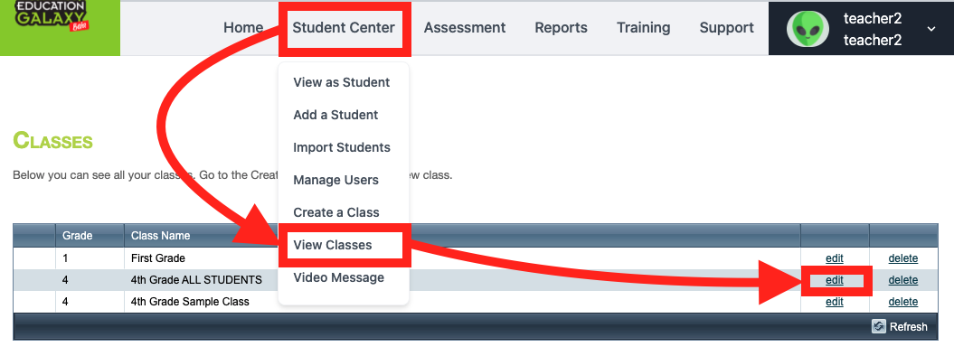 How To Edit Or Delete A Class Personalized Learning For Every Student