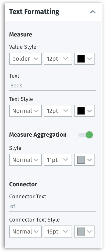Applying text formatting for KPI target charts