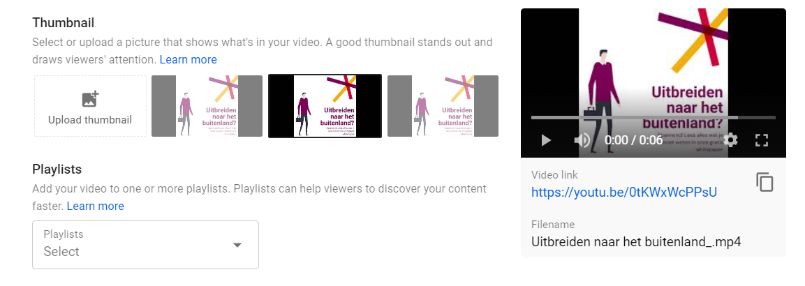 step 4: upload or choose a thumbnail picture