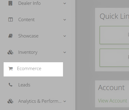 ecommerce nav menu position