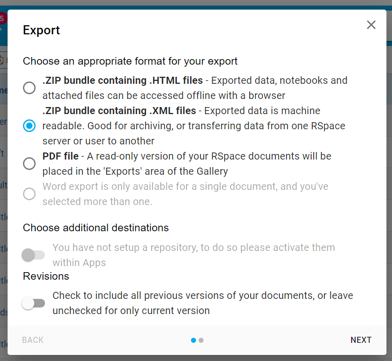 export publication list ris file