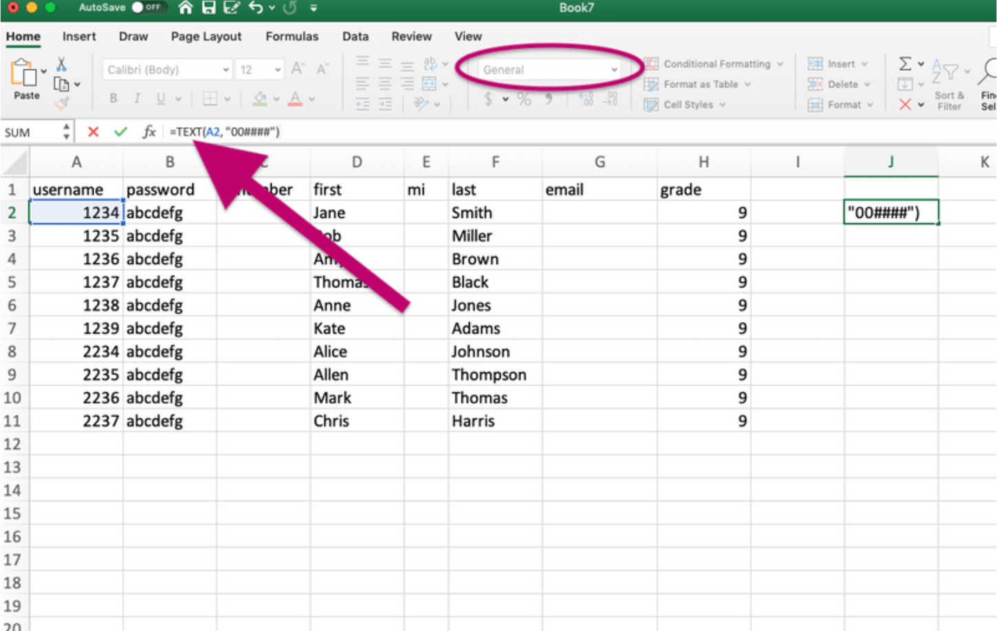 how to add leading 0 in front of number in excel