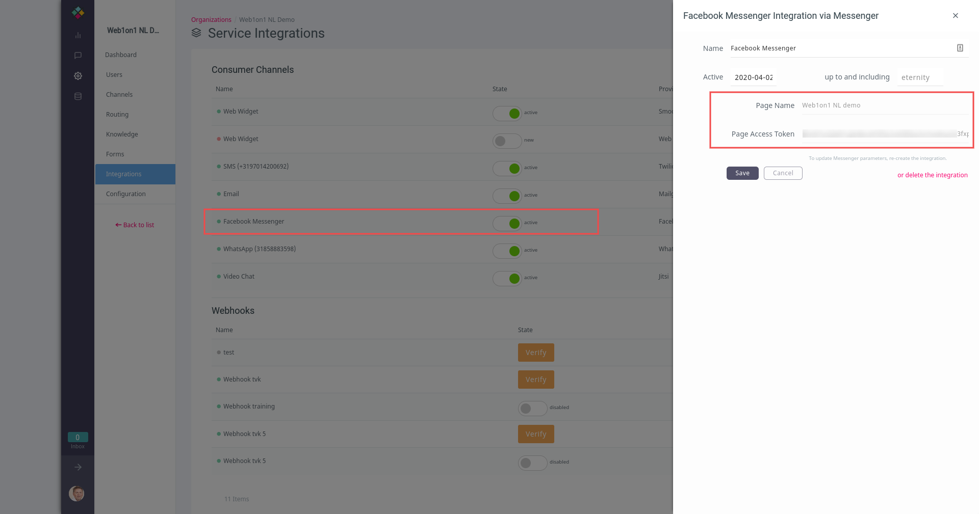 Chatshipper Facebook messenger integration