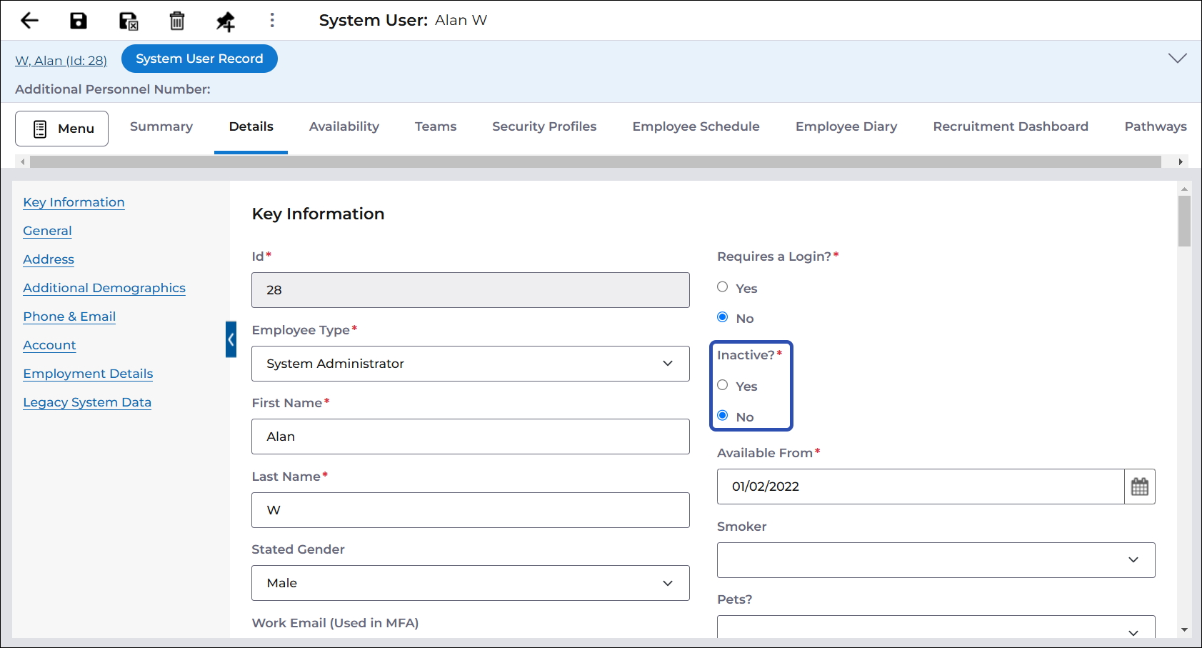 Inactive radio button highlighted