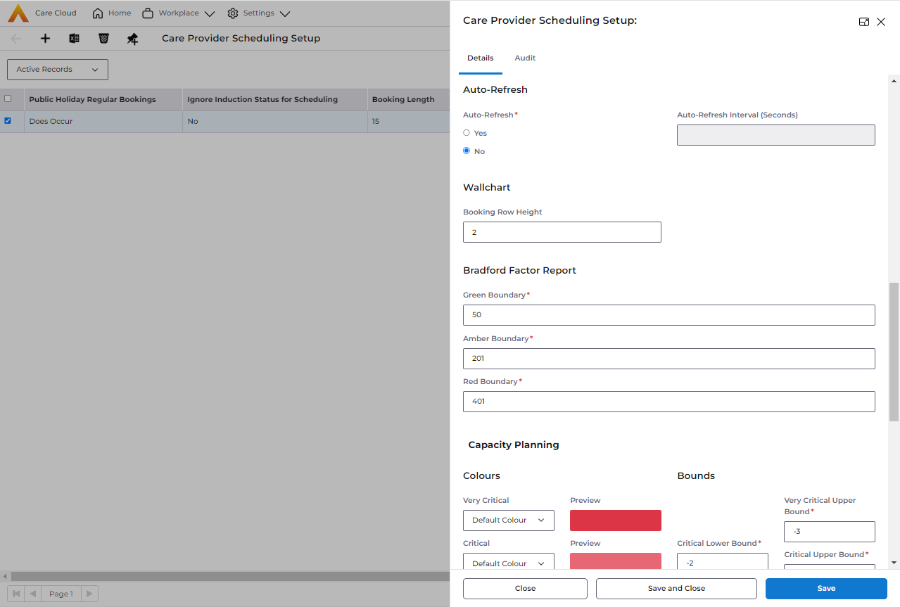 Scheduling Setup, Booking Row Height