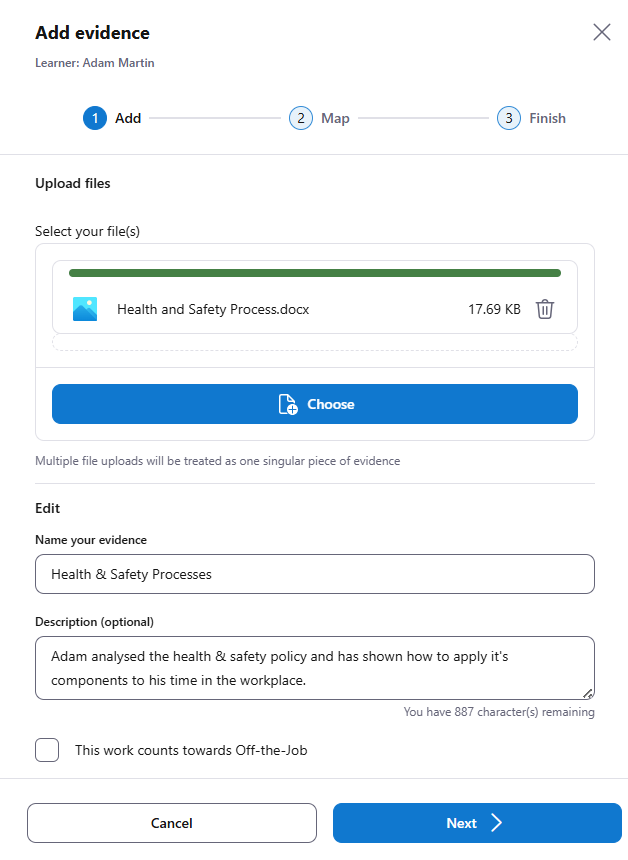 the-add-step-in-the-upload-evidence-workflow