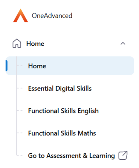 Home page menu image