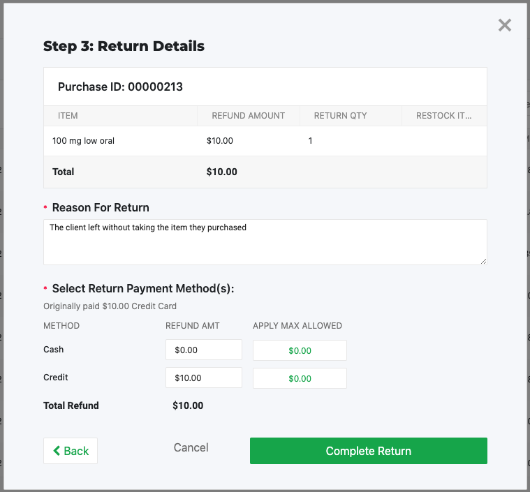 Retail POS Refund a Manual Card Transaction Flourish Seed to Sale