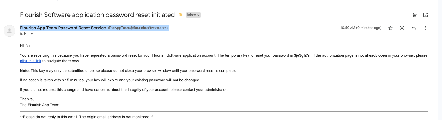Forgot password email